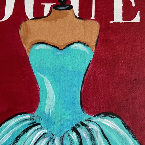 Original Acrylic Painting  Vogue Cover Fashion Art, Retro Fashion Wall Décor, - Picture 14 of 14